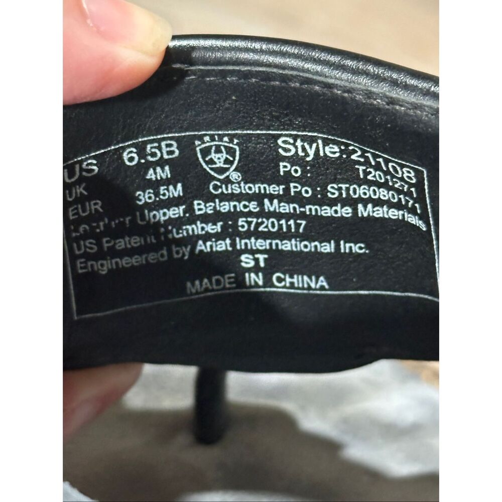 Ariat flare wedge 6.5 black leather sandals heels - Picture 9 of 10